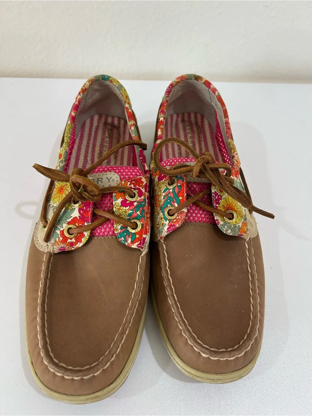 Sperry Top Sider Bluefish Liberty Floral Woman’s Boat Shoe With Mesh Side Panels
